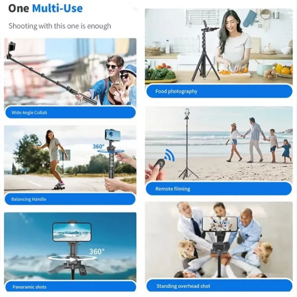 Monopod Tripod C06 | 2m Balanced and stable shooting multifunctional expansion of the metal tripod selfie stick - фото 6