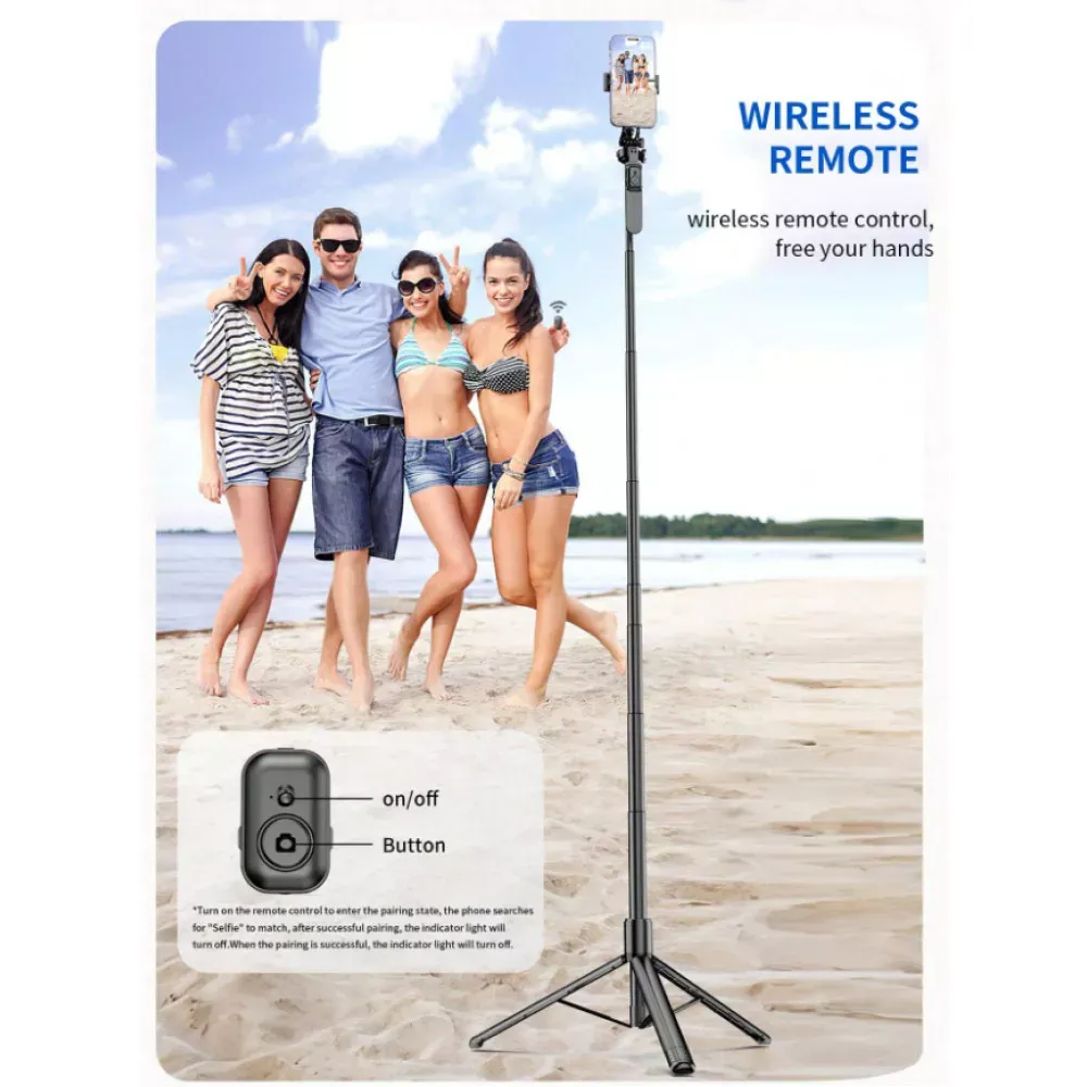 Monopod Tripod | 2.02m | — VM20 | Button Bluetooth | Veron - фото 8