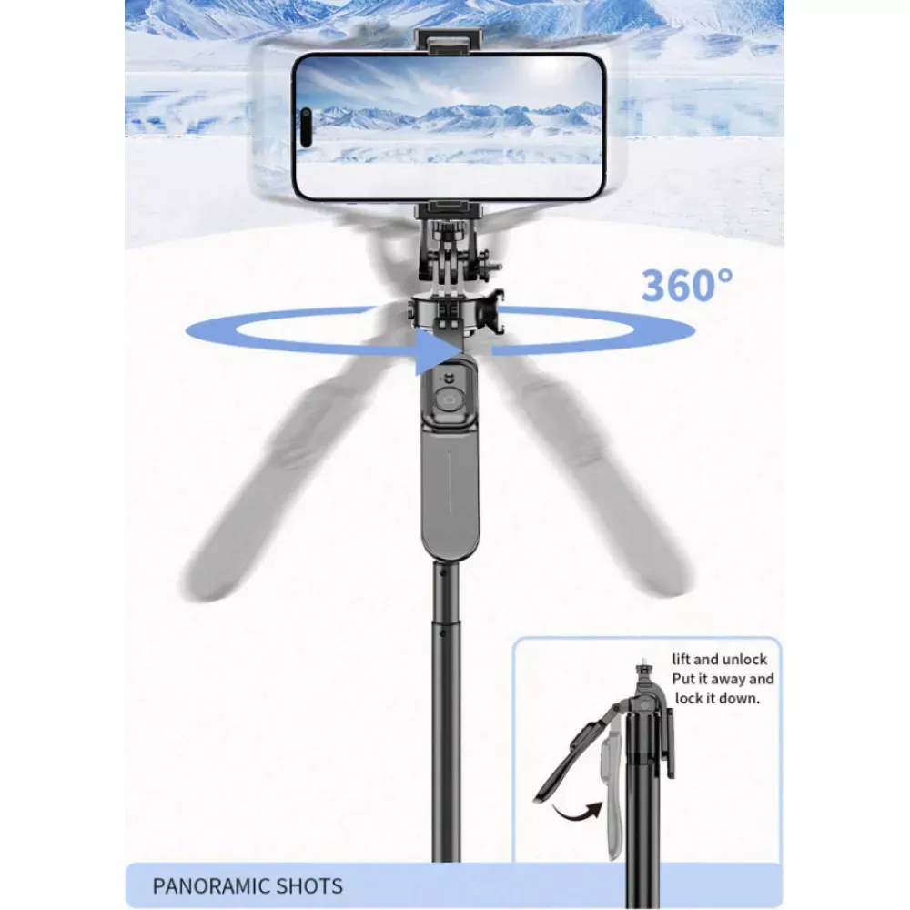 Monopod Tripod | 2.02m | — VM20 | Button Bluetooth | Veron - фото 10