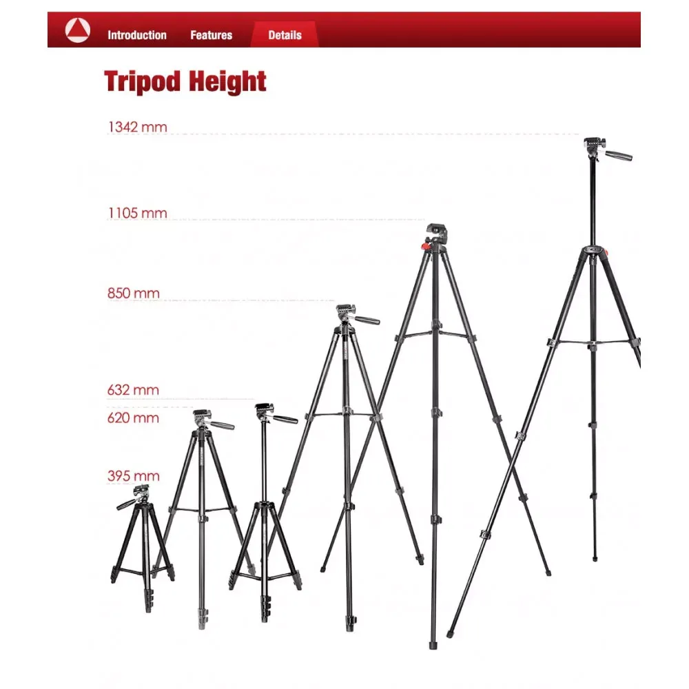 Tripod Stand Multifunctional (1.35m) ¼ | TAOTRONICS VT-831 - фото 3