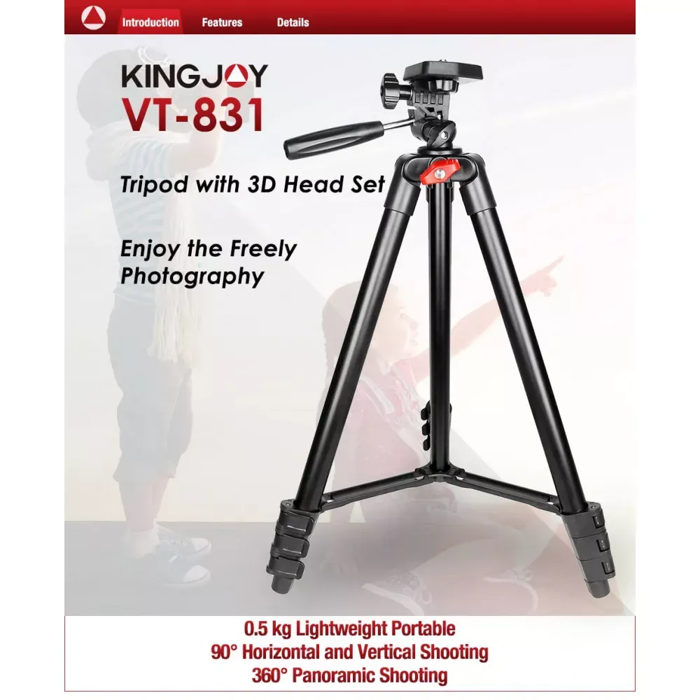 Tripod Stand Multifunctional (1.35m) ¼ | TAOTRONICS VT-831 - фото 4