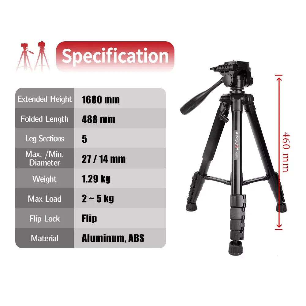 Tripod Stand Multifunctional (1.70m) ¼ | KingJoy VT-990S - фото 11
