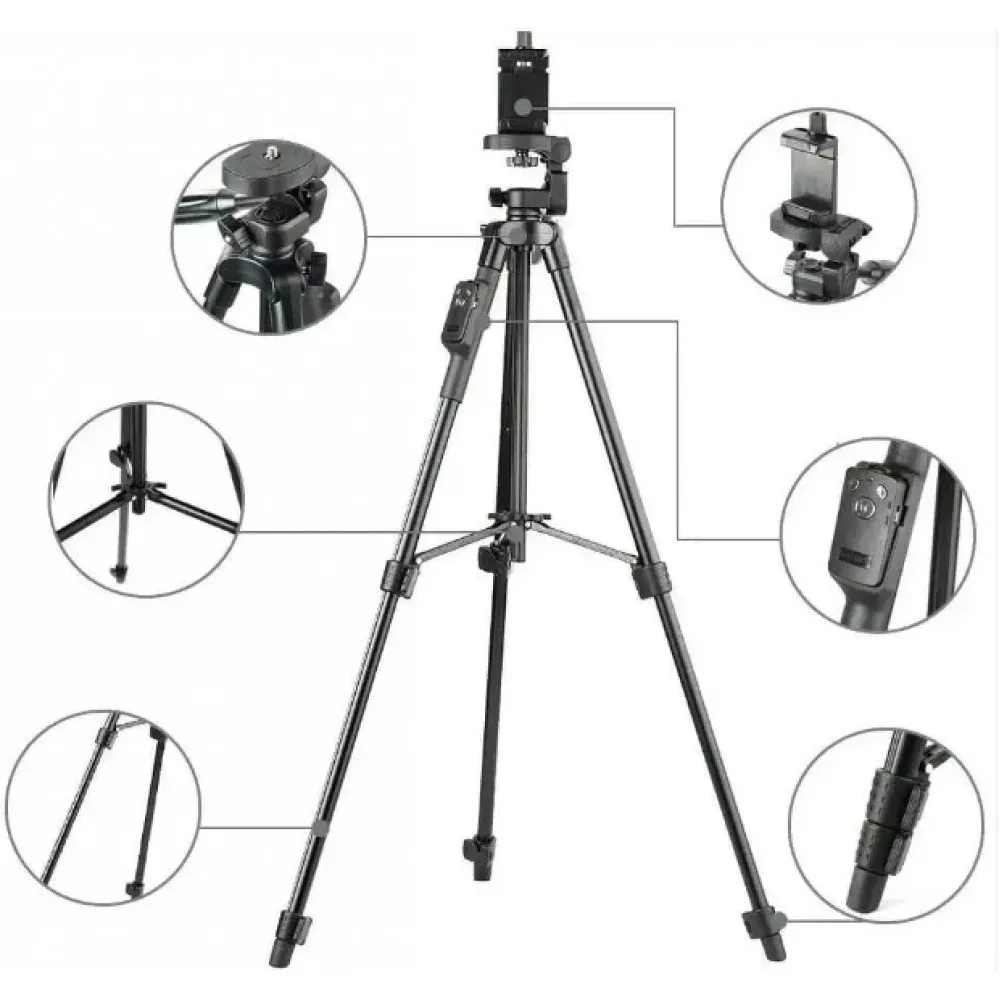 Tripod Stand | 1.25m | — Yunteng 5208 | Multifunctional | Bluetooth | - фото 6