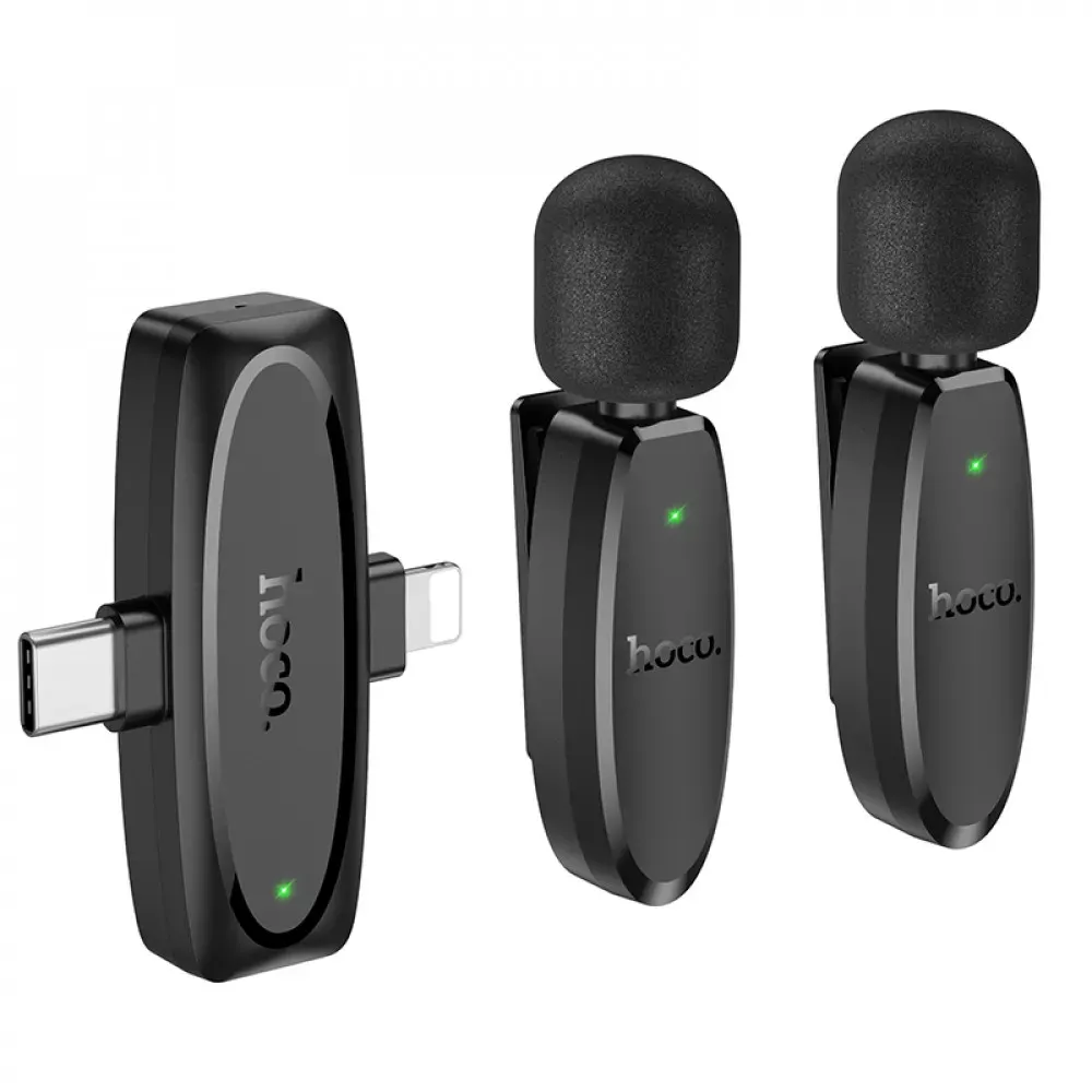 Wireless Digital Microphone — Hoco L15 Dual-mic (iP/Type-C)