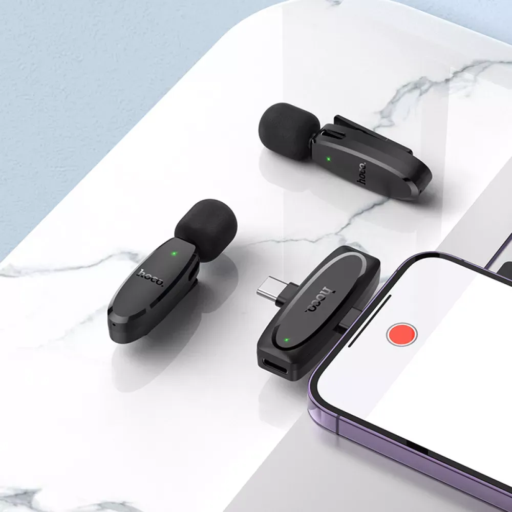 Wireless Digital Microphone — Hoco L15 Dual-mic (iP/Type-C) - фото 6