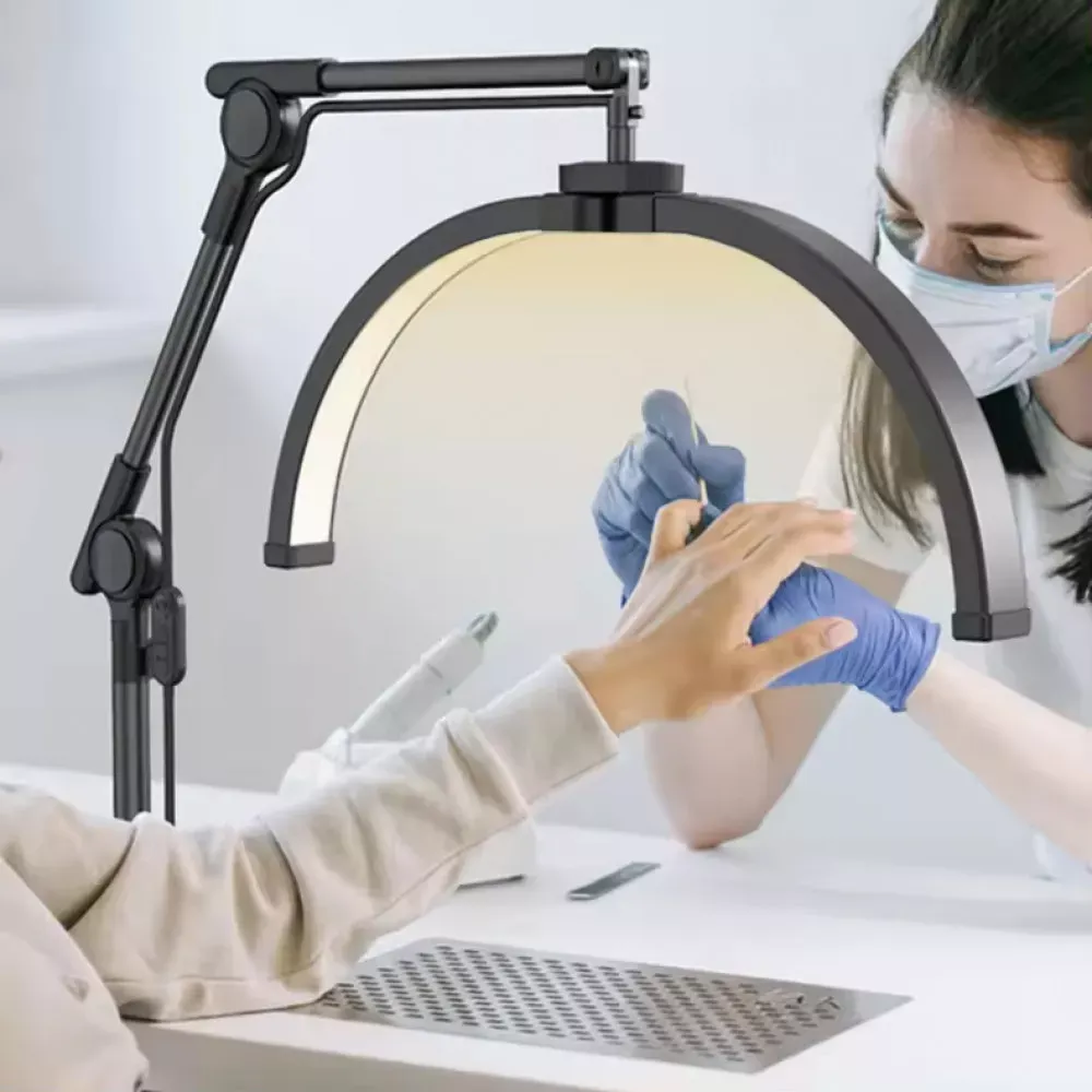 Бестеневая LED лампа F-550B 30W color 3000K-6500K | 55x27.8 | 308 Lights |  — Black - фото 5