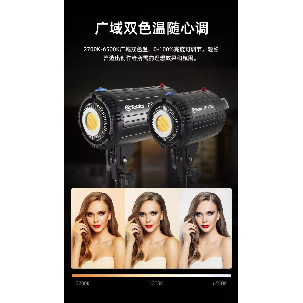 Комплект сферический софтбокс + прожектор + штатив 2.8 m Tolifo LED FS-200B 220W 2700-6500k  95+ - фото 9