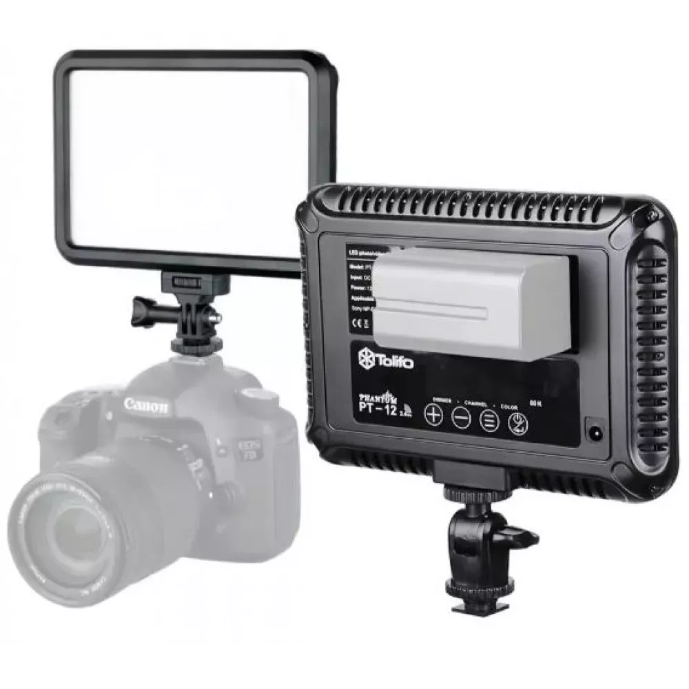 Лампа видеосвет LED PT-12B 12W color 3200-5600K /1200LM/(Battery F-550/2400Mah+Carger) — Различные