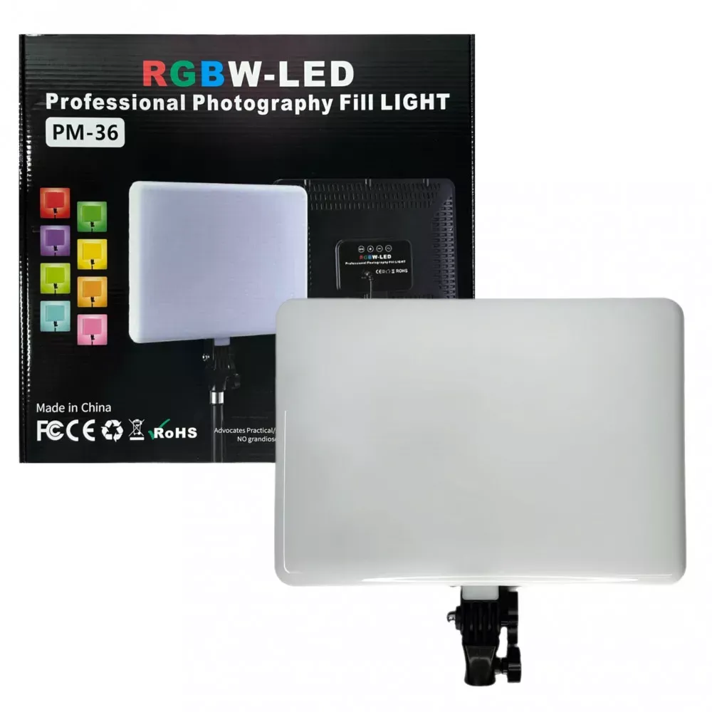 Лампа видеосвет LED RGB PM-36 36x25 cm 352 Lights 3000K-6500K Remote Adapter - фото 4