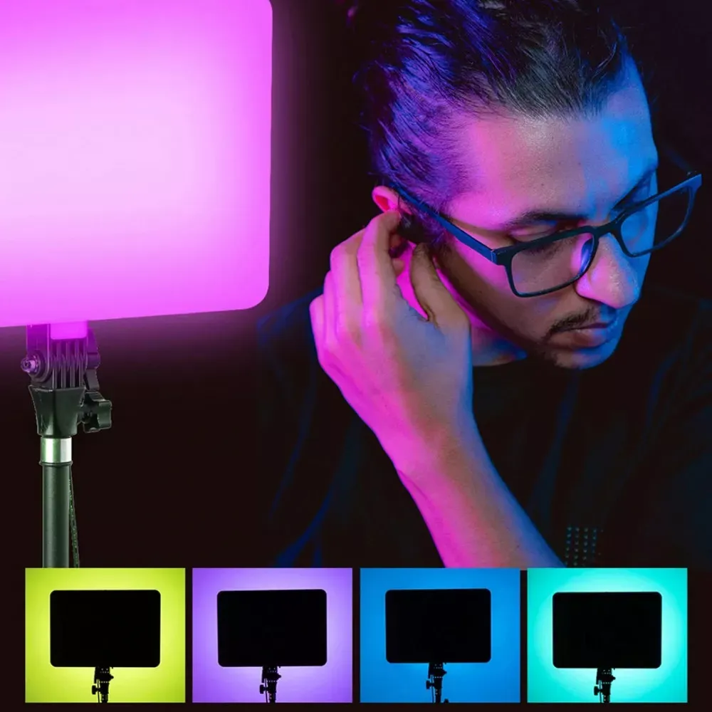 Лампа видеосвет LED RGB | PM-36 | 36x25 cm | 352 Lights | 2700K-6000K | Remote | Adapter | - фото 7