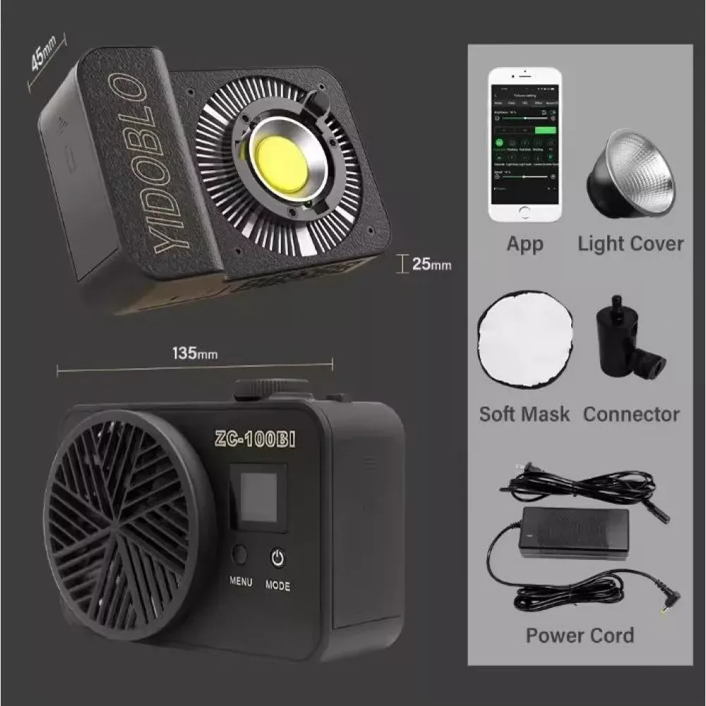 Лампа видеосвет LED Veron ZC-100Bi 100W 2700-7500K - фото 3