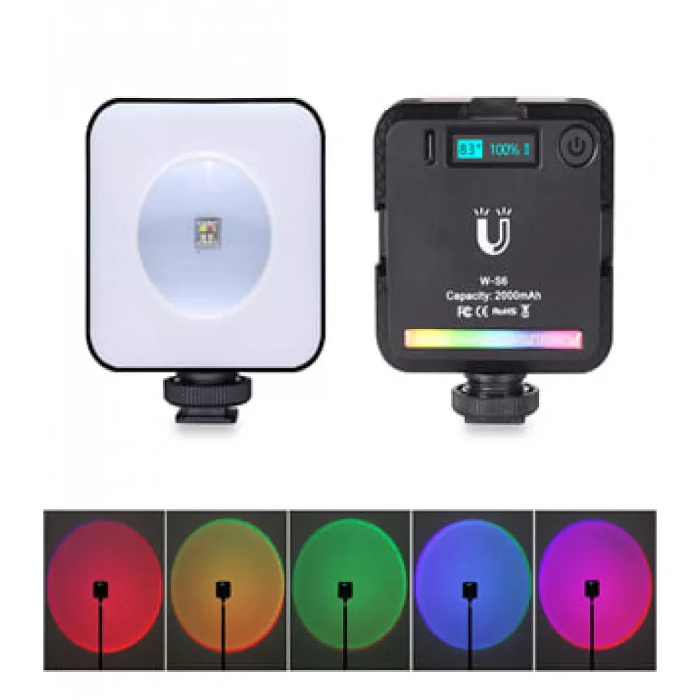 Лампа видеосвет LED W-S6 RGB 6W LED 45pcs color 2500-9000K CRI95+ Battery 2000mAh — Различные
