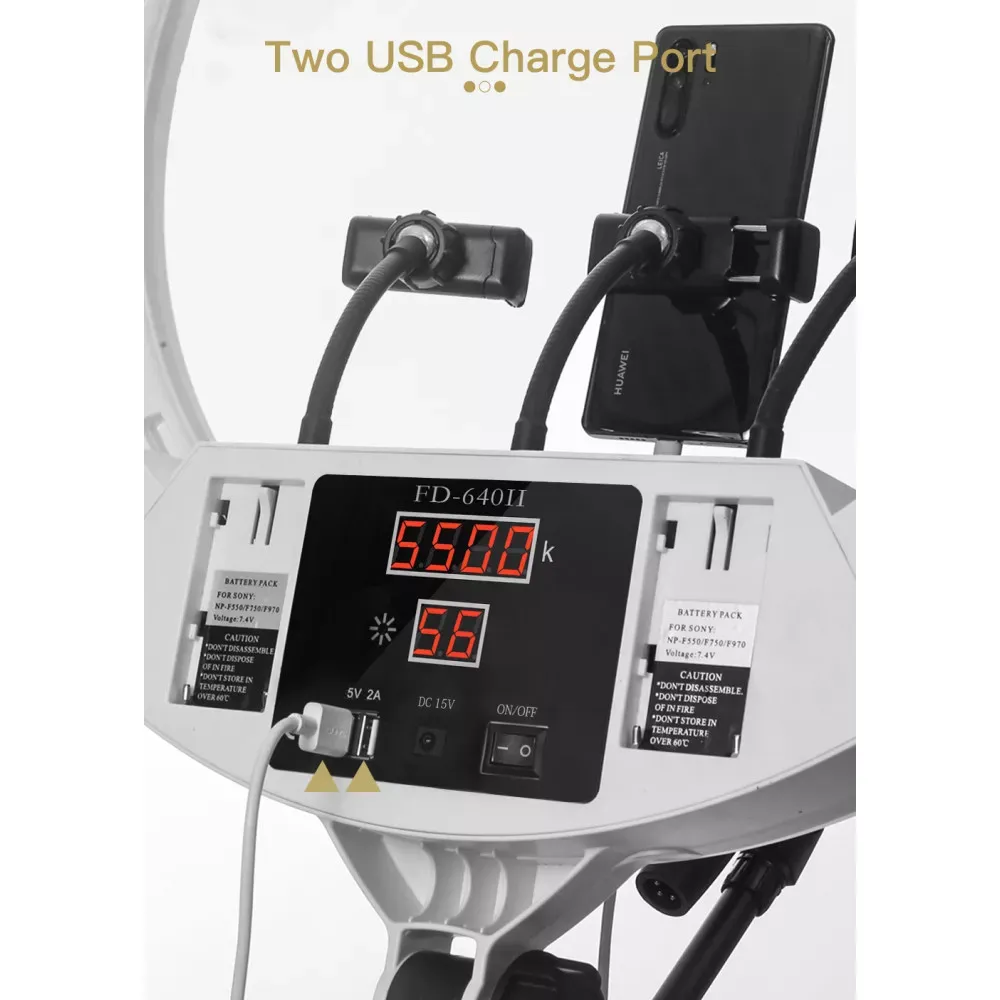 Лампа Кольцевая LED Veron FD-640 II 100W 3200-5500K white с зеркалом - фото 6