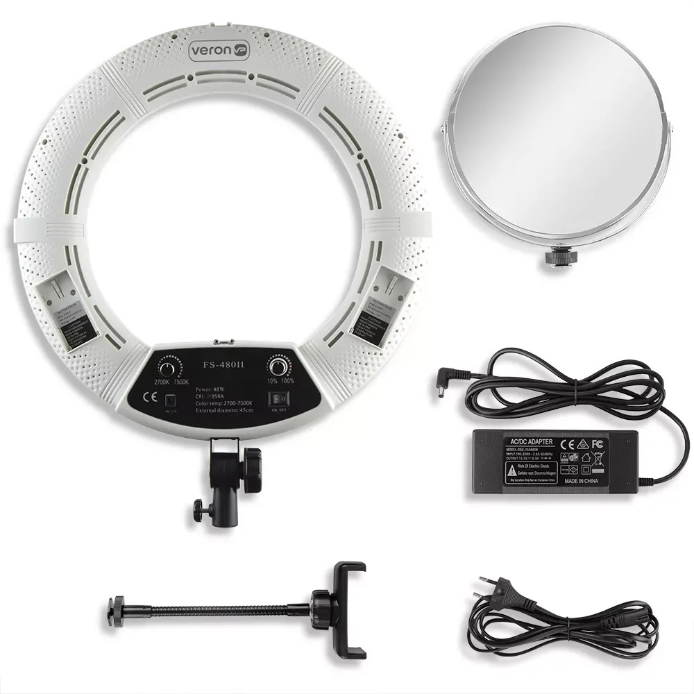 Лампа Кольцевая LED Veron FS-480 II LSD White с зеркалом 45см 48W 2700-7500K — VERON