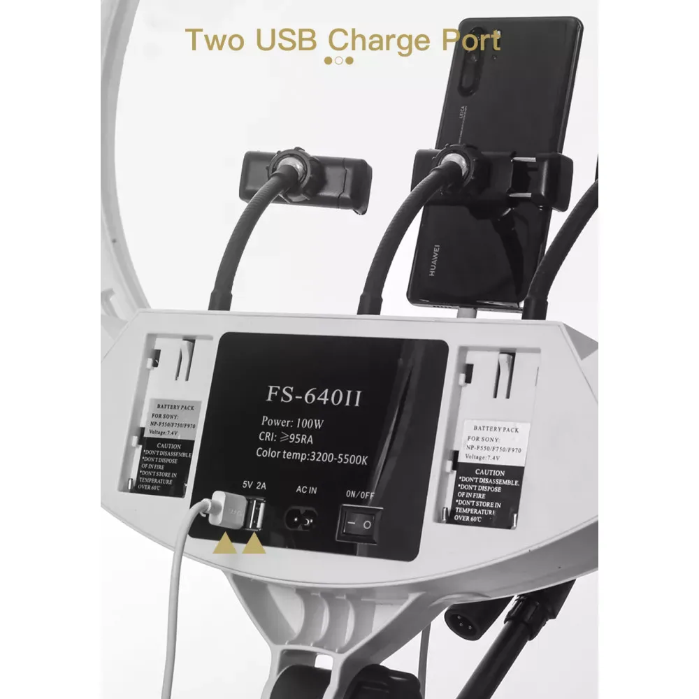 Лампа Кольцевая LED Veron FS-640 II 55см 100W 3200-5500K white с зеркалом - фото 5