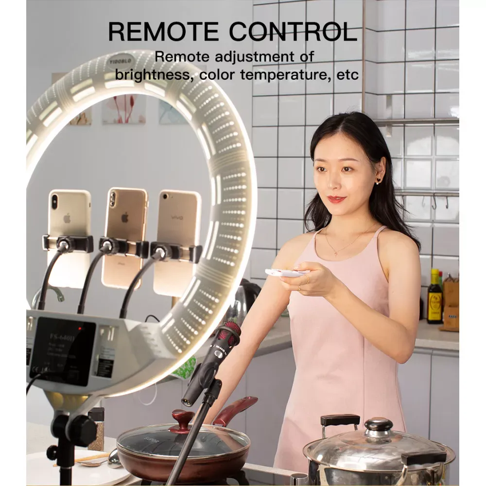 Лампа Кольцевая LED Veron FS-640 II 55см 100W 3200-5500K white с зеркалом - фото 9