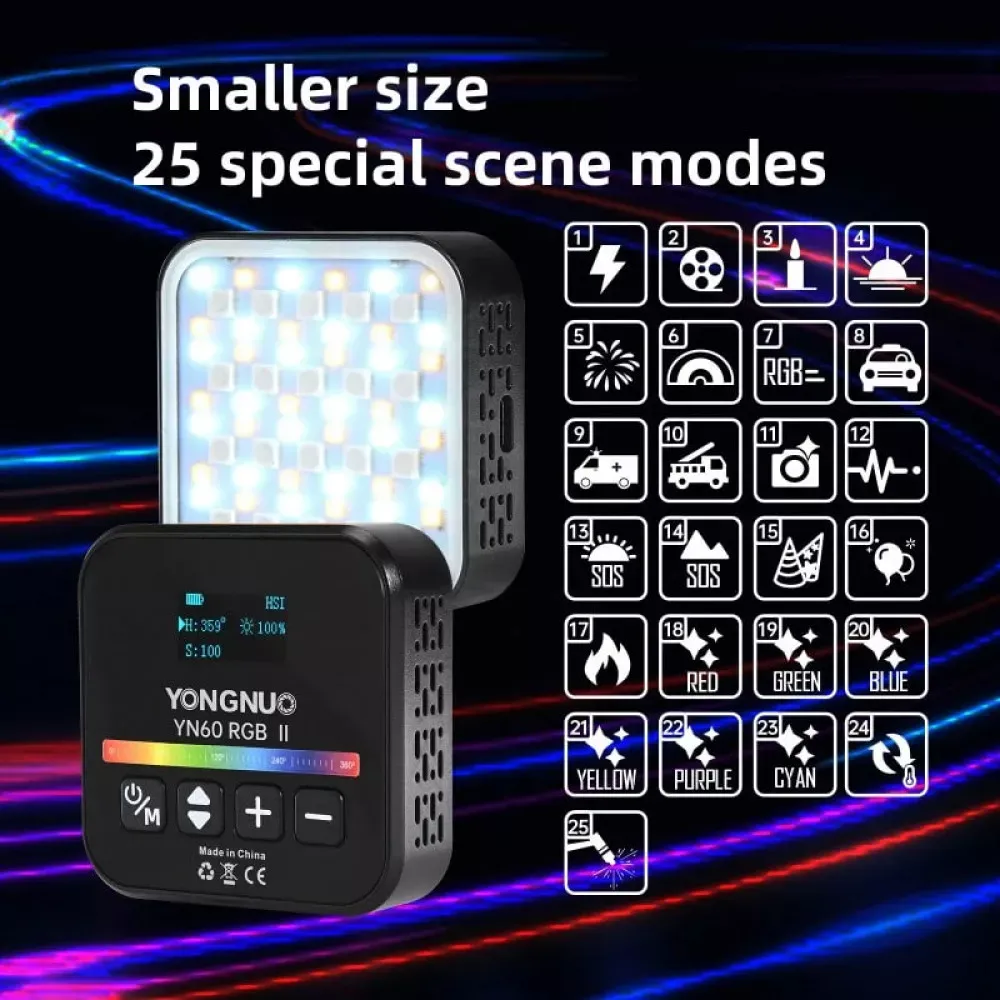 Накамерный видеосвет LED RGB — YN60 RGB II — White — фото 3