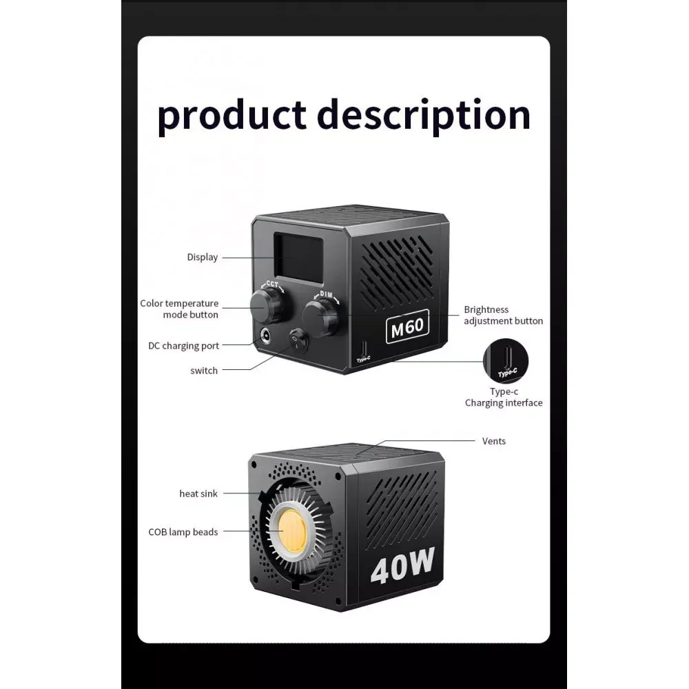 Светодиодный осветитель M60 40W - фото 6