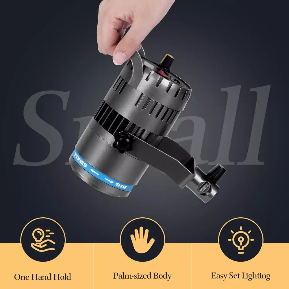 Светодиодный прожектор LED P60S двухцветная, 2500K-8500K, CRI 95, с ручкой, для освещения видеосъемки и влогов - фото 4