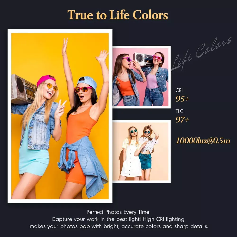 Светодиодный прожектор LED P60S двухцветная, 2500K-8500K, CRI 95, с ручкой, для освещения видеосъемки и влогов - фото 6