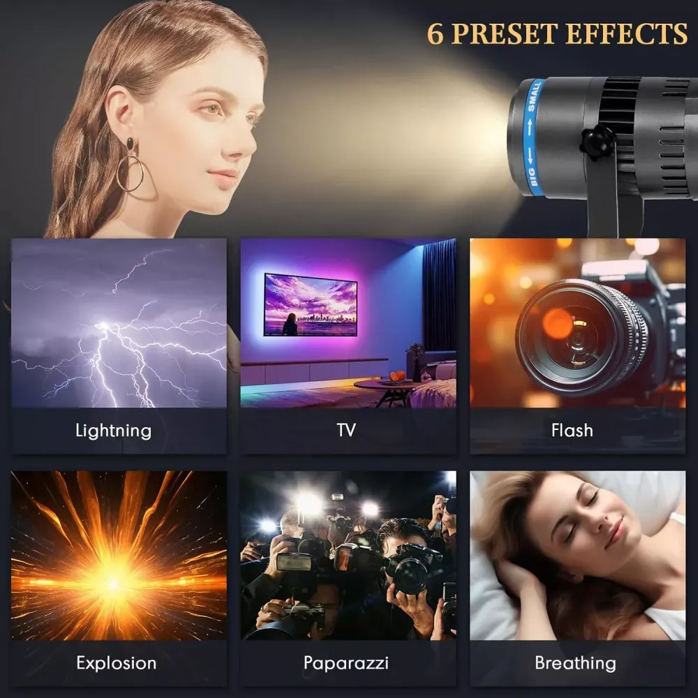 Светодиодный прожектор LED P60S двухцветная, 2500K-8500K, CRI 95, с ручкой, для освещения видеосъемки и влогов - фото 9