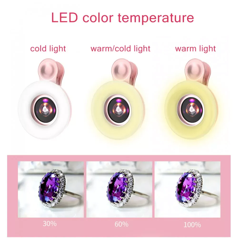 Селфи вспышка LQ-190 ( d 65mm ) — Pink - фото 5