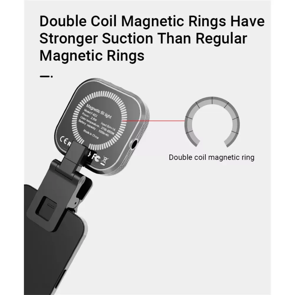 Селфи вспышка аккумуляторная F-622  с MagSafe и прищепкой - фото 12