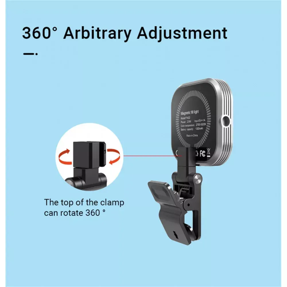 Селфи вспышка аккумуляторная F-622  с MagSafe и прищепкой - фото 11