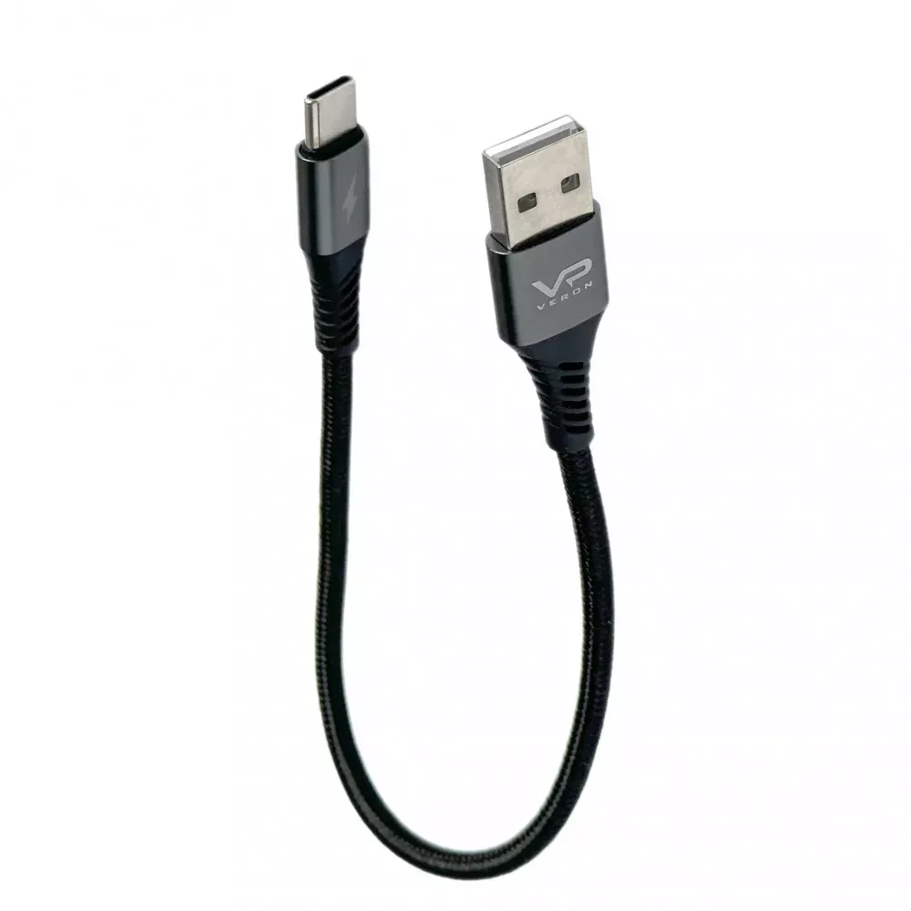 Кабель USB C 3A (0.25m) Veron NC09 Nylon - фото 5