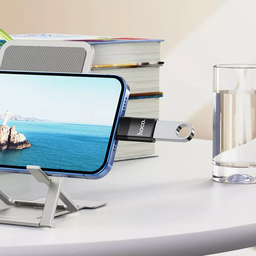 Adapter   USB 2.0 To Lightning — Hoco UA17  989 — Black - фото 7