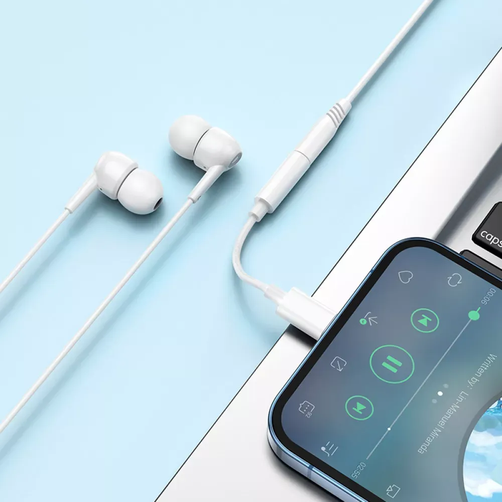 Adapter Lightning To 3.5mm Hoco LS34 — White - фото 6