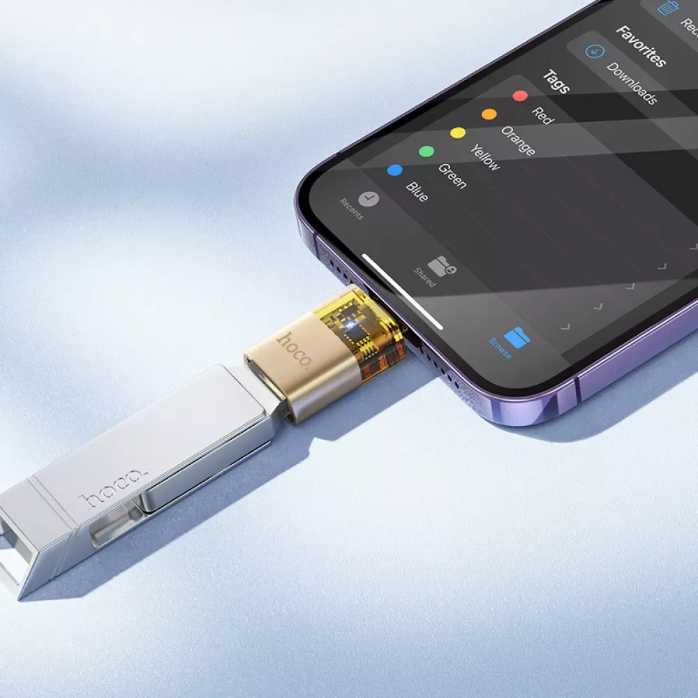 Adapter Lightning To USB 2.0 — Hoco UA36 — Black - фото 4