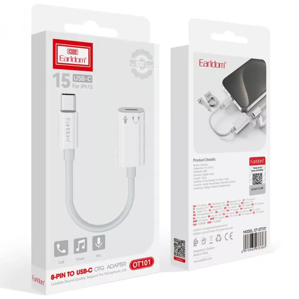 Adapter OTG USB C To 8-Pin Earldom ET-OT101 - фото 3