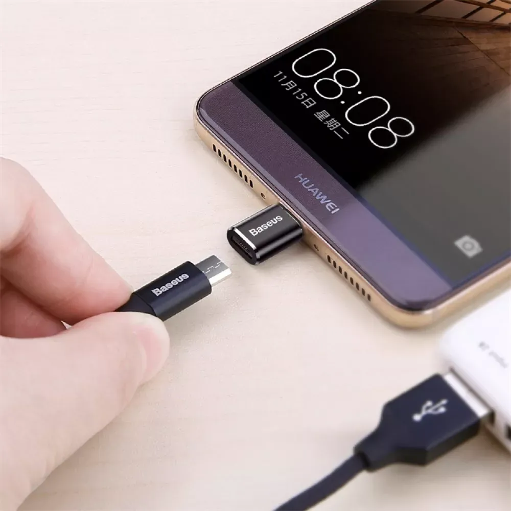 Adapter OTG USB C To Micro Baseus Black — CAMOTG-01 Black — фото 5