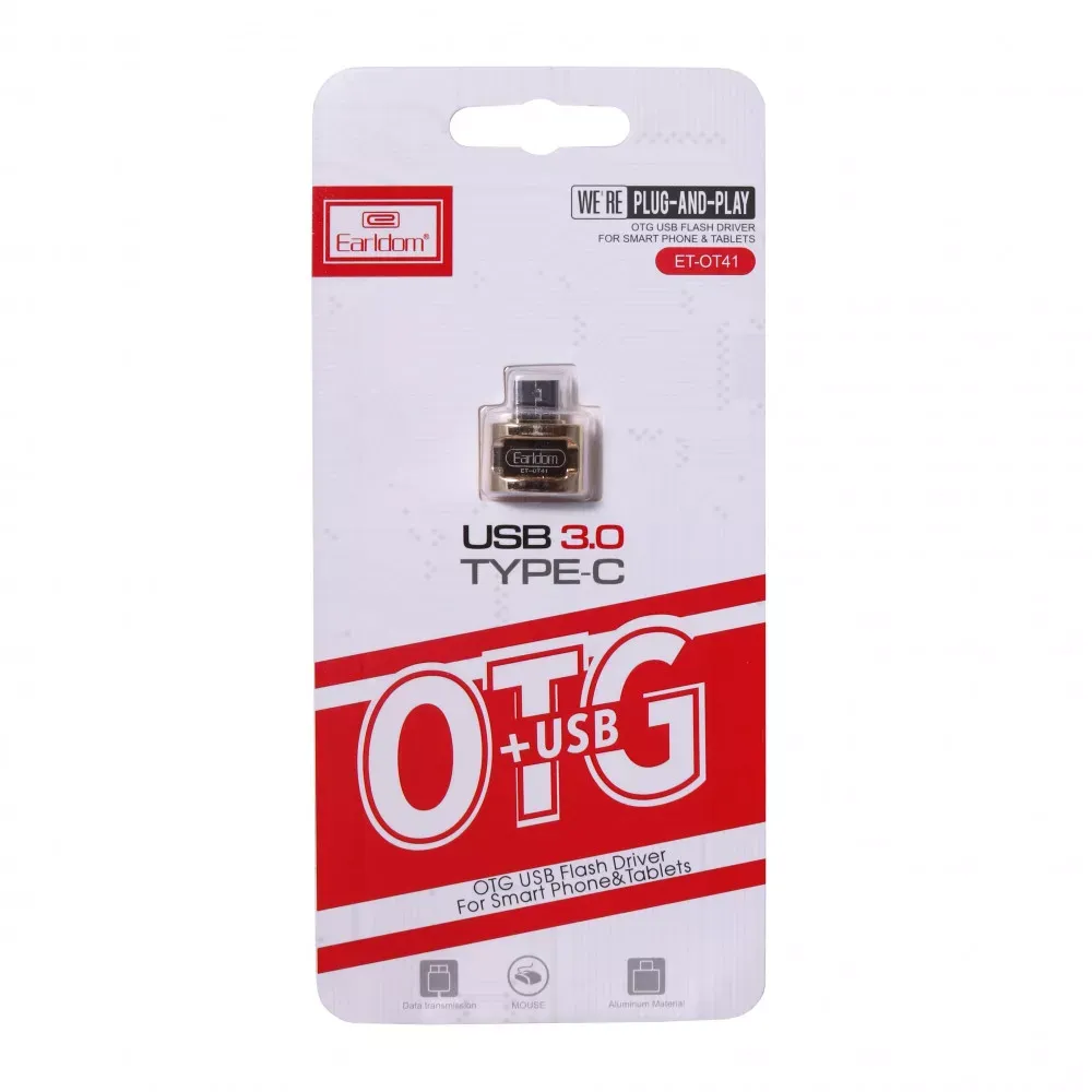 Adapter OTG USB C To USB Earldom ET-OT41 — Gold - фото 3