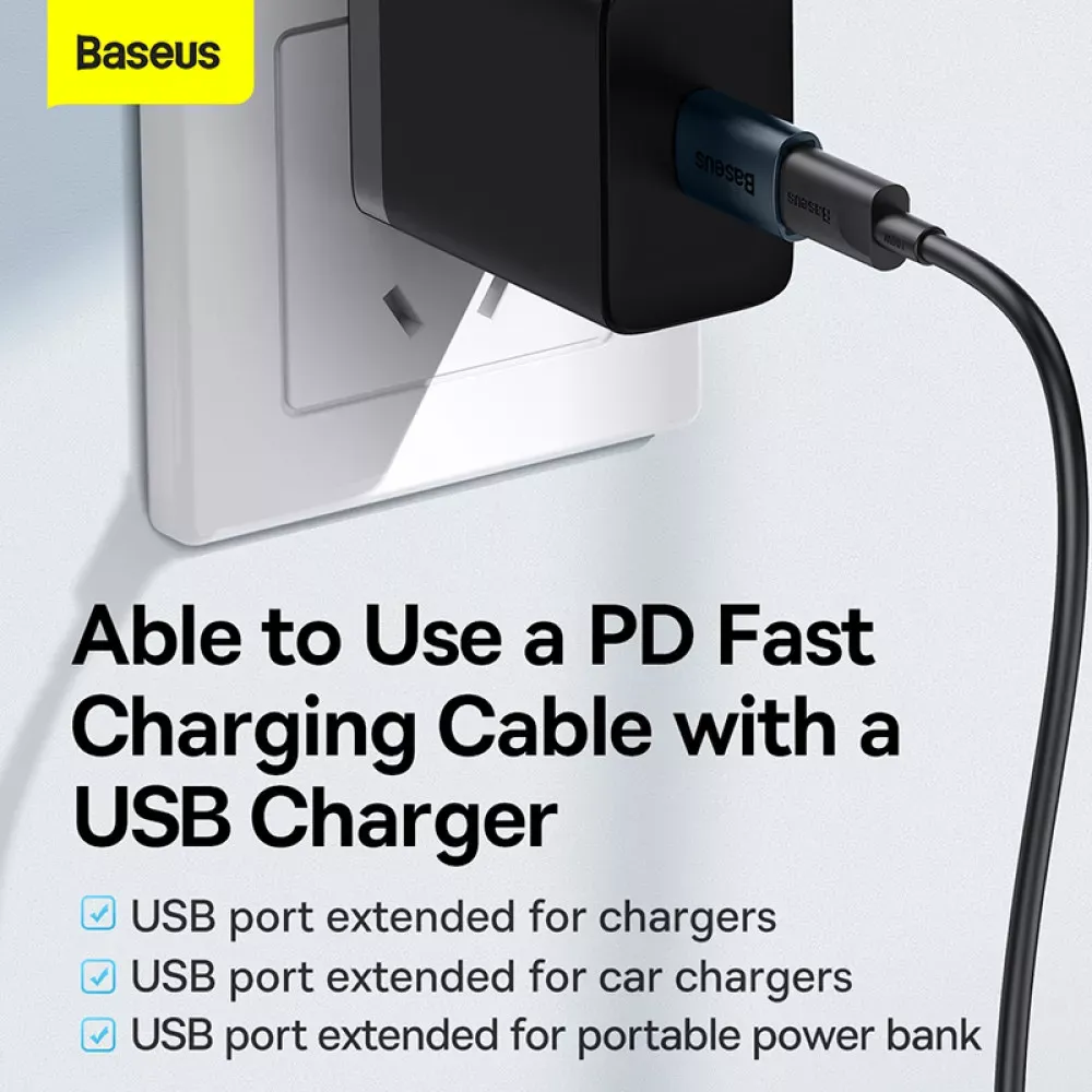 Adapter USB A To USB C Baseus ZJJQ0001 — ZJJQ000101 Black — фото 5