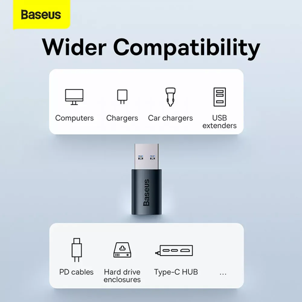 Adapter USB A To USB C Baseus ZJJQ0001 — ZJJQ000103 Blue — фото 6