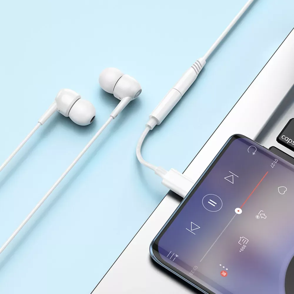 Adapter USB C To 3.5mm Hoco LS35 — White - фото 5