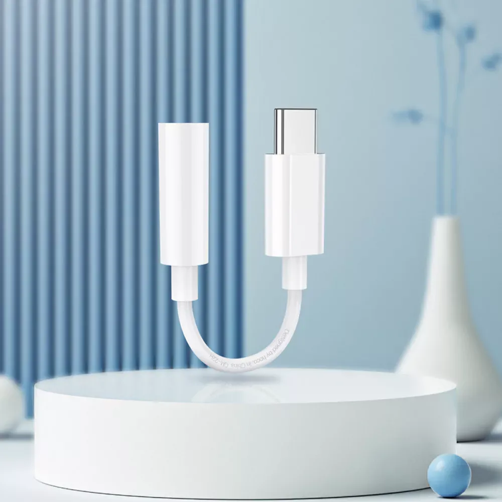 Adapter USB C To 3.5mm Hoco LS35 — White - фото 6