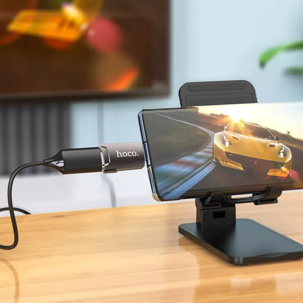 Adapter USB C To HDTV Hoco UA19 — Metal Gray - фото 7