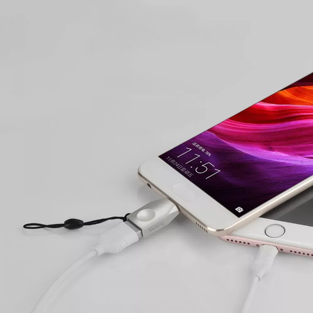 Adapter USB C To USB Hoco UA9 Pearl Nickel - фото 4