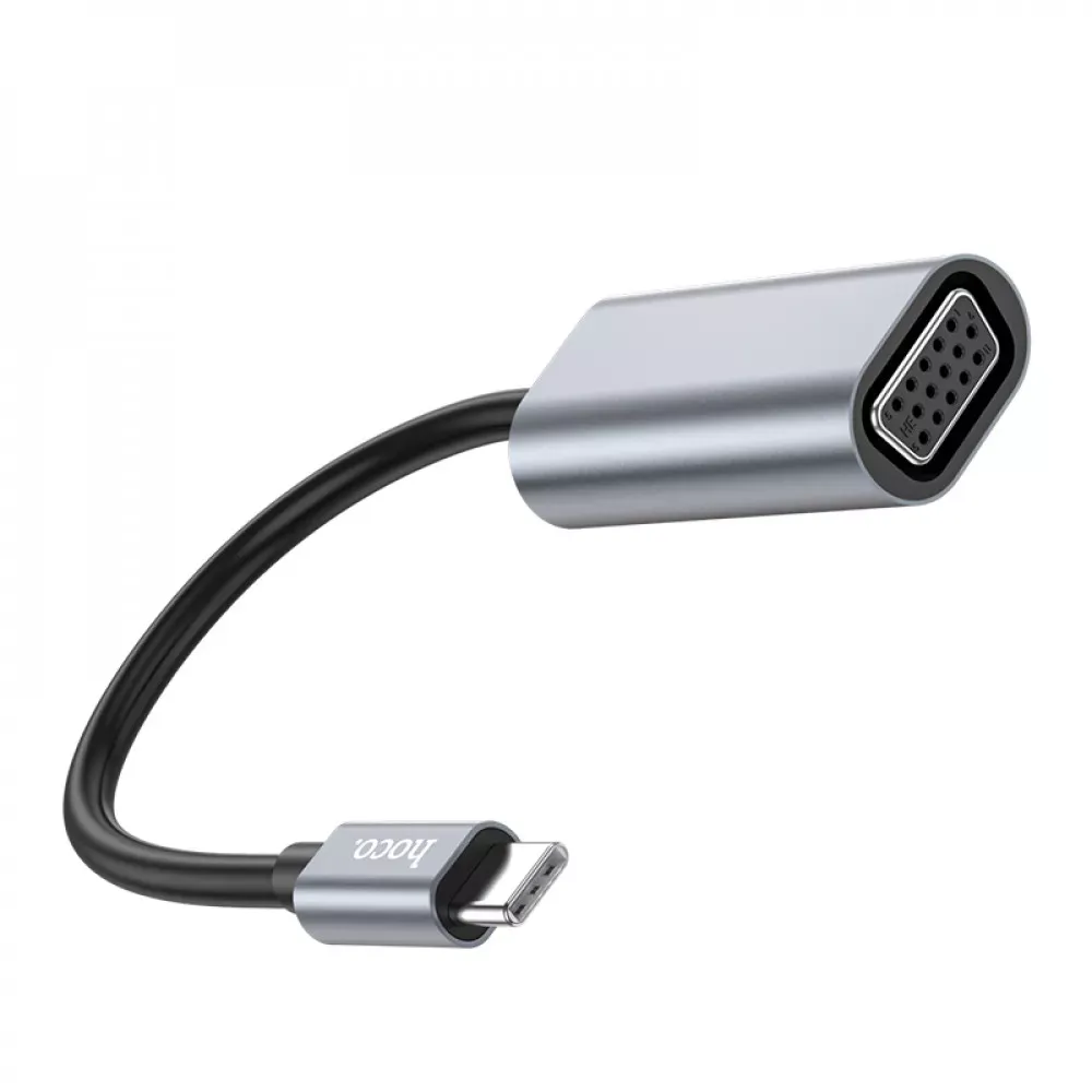Adapter USB C To VGA Hoco UA21 — Metal Gray - фото 4