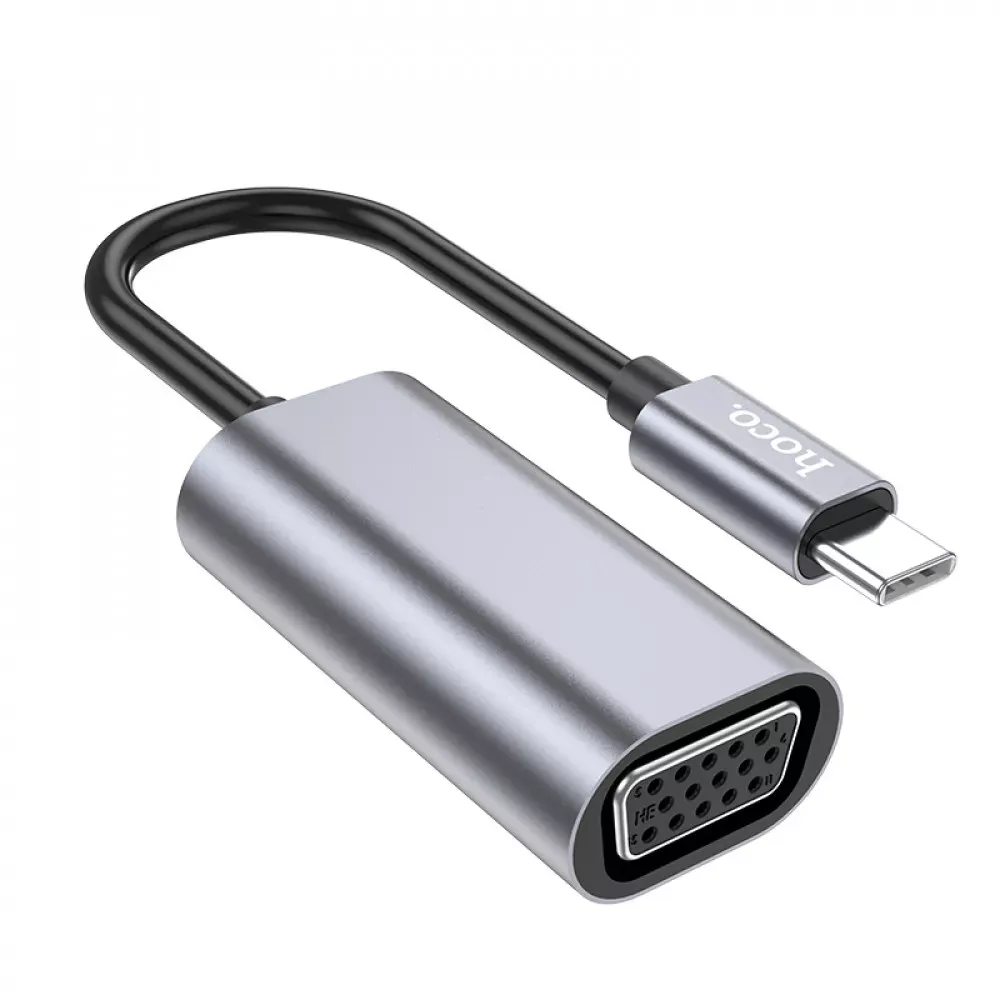 Adapter USB C To VGA Hoco UA21 — Metal Gray - фото 5