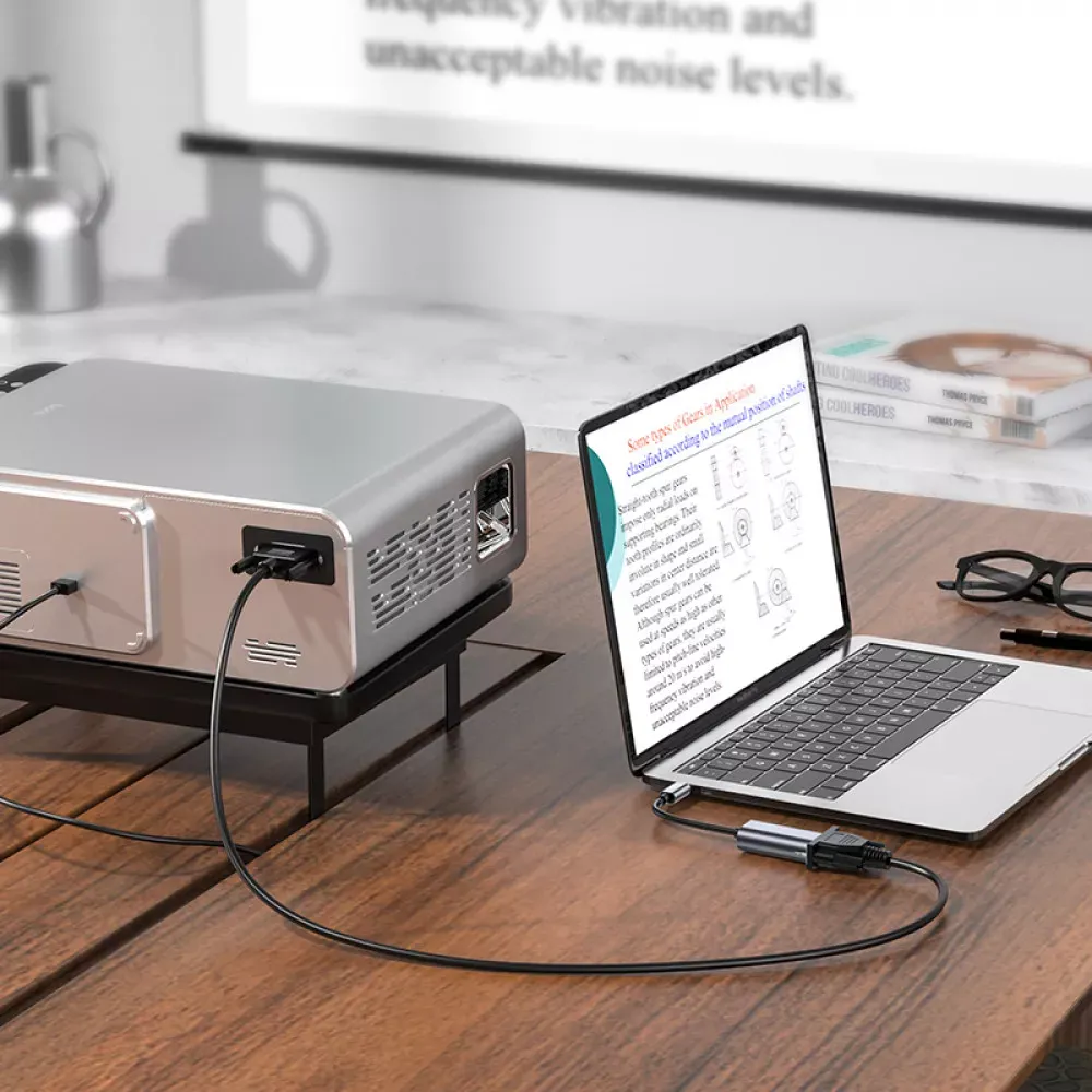 Adapter USB C To VGA Hoco UA21 — Metal Gray - фото 7