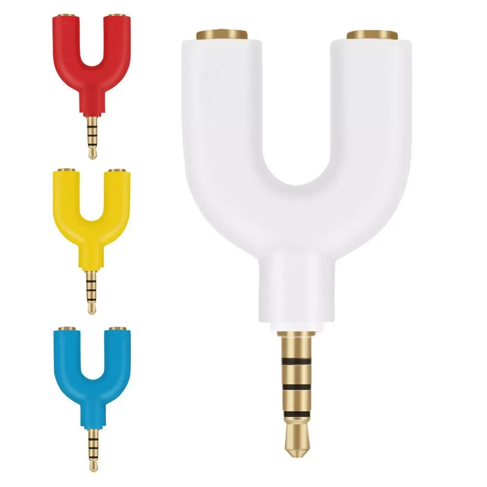 Audio Splitter 3.5mm (M) To Dual 3.5mm (F) Splitter HF &amp; HF Mix color