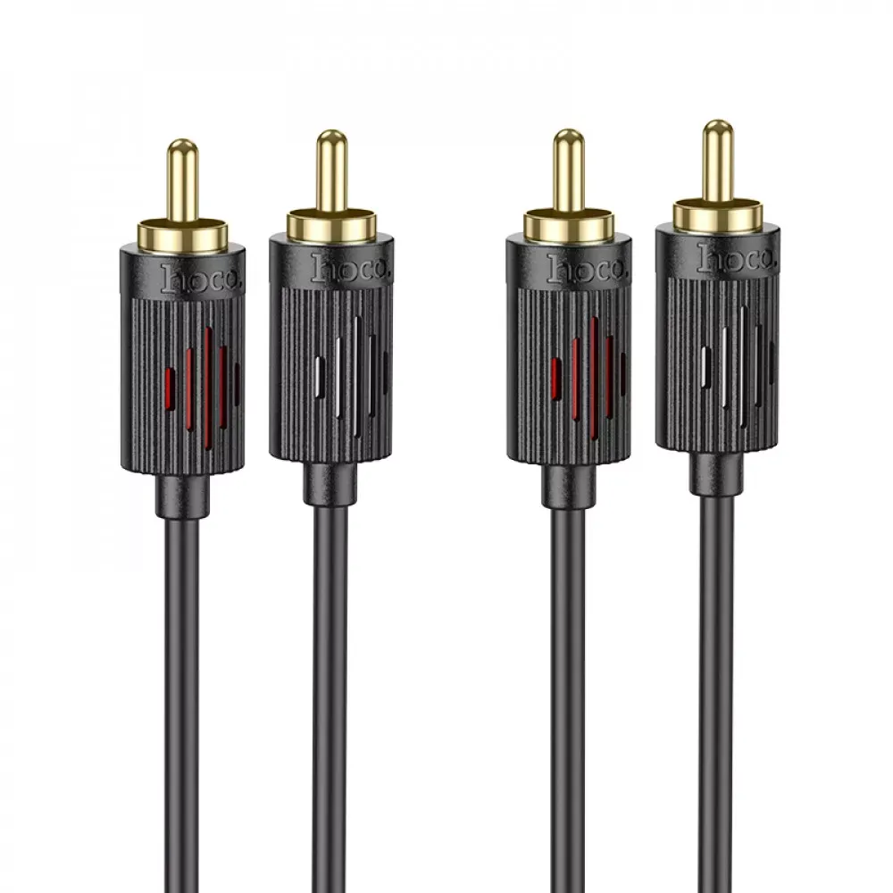 Cable 2 RCA To 2 RCA (1m) Hoco UPA29 — Black — Hoco