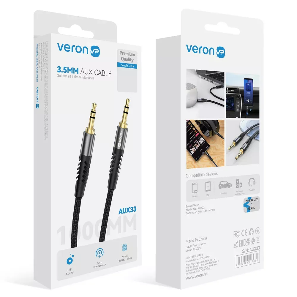 Cable Aux (1m) — Veron AUX33 - фото 3