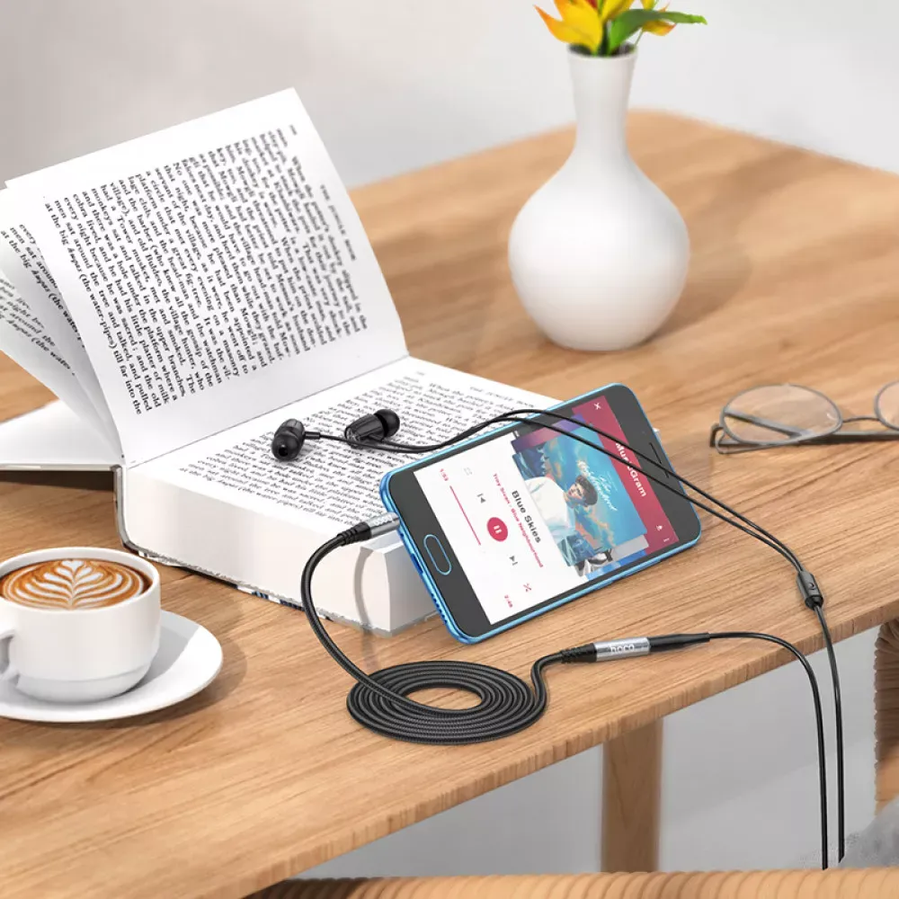 Cable Aux (Male to Female) (1m) Hoco UPA20 — Metal Gray - фото 7