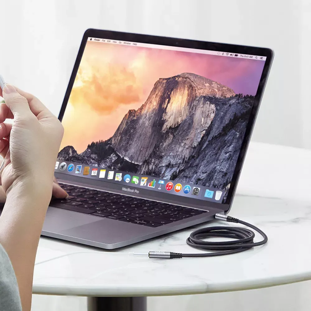 Cable Aux (Male to Female) (1m) Hoco UPA20 — Metal Gray - фото 8