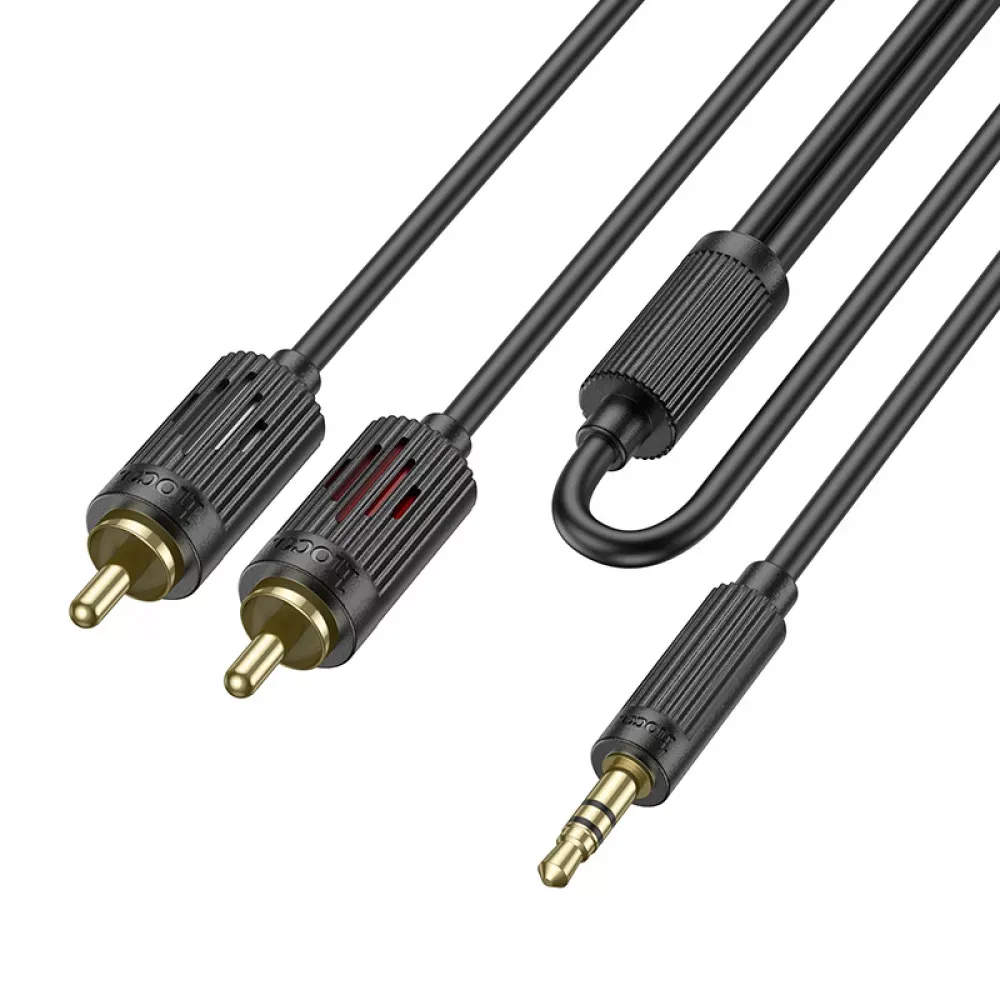 Cable Aux to 2 RCA (1m) Hoco UPA28 — Black - фото 4